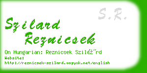 szilard reznicsek business card